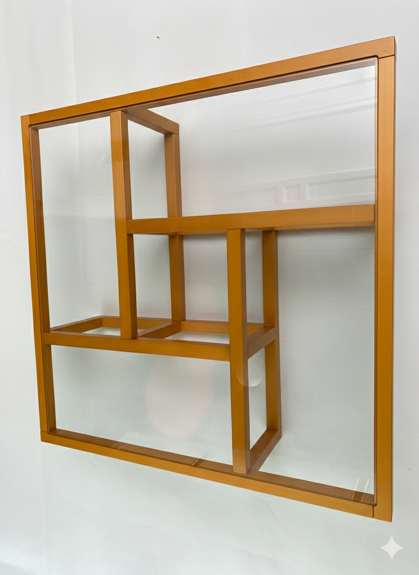 Roche Bobois – Design Salontafel – Hout & Glas – 110x110cm